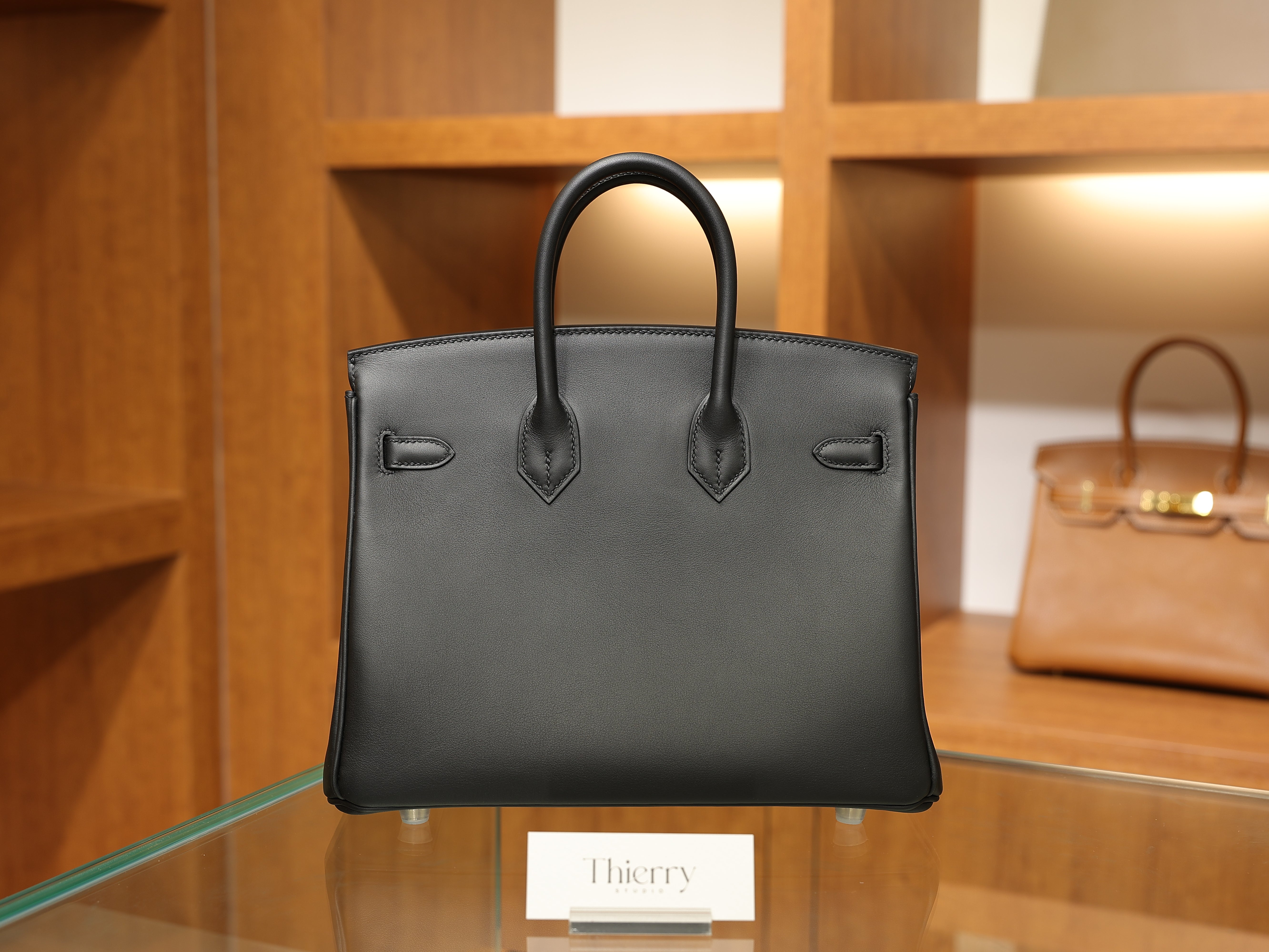 버킨 25 스위프트 블랙 은장