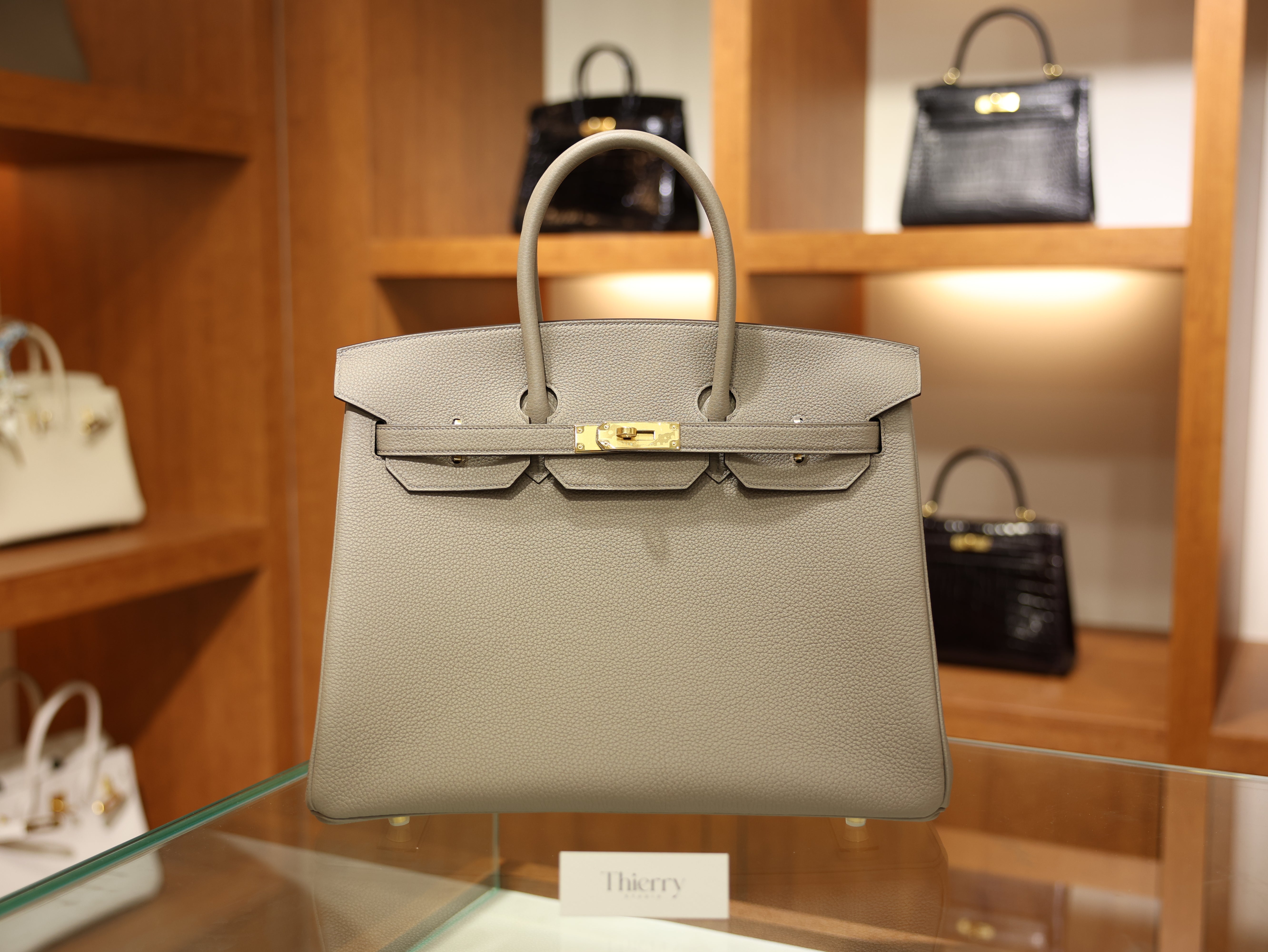 버킨 35 토고 그리스 아스팔트 금장